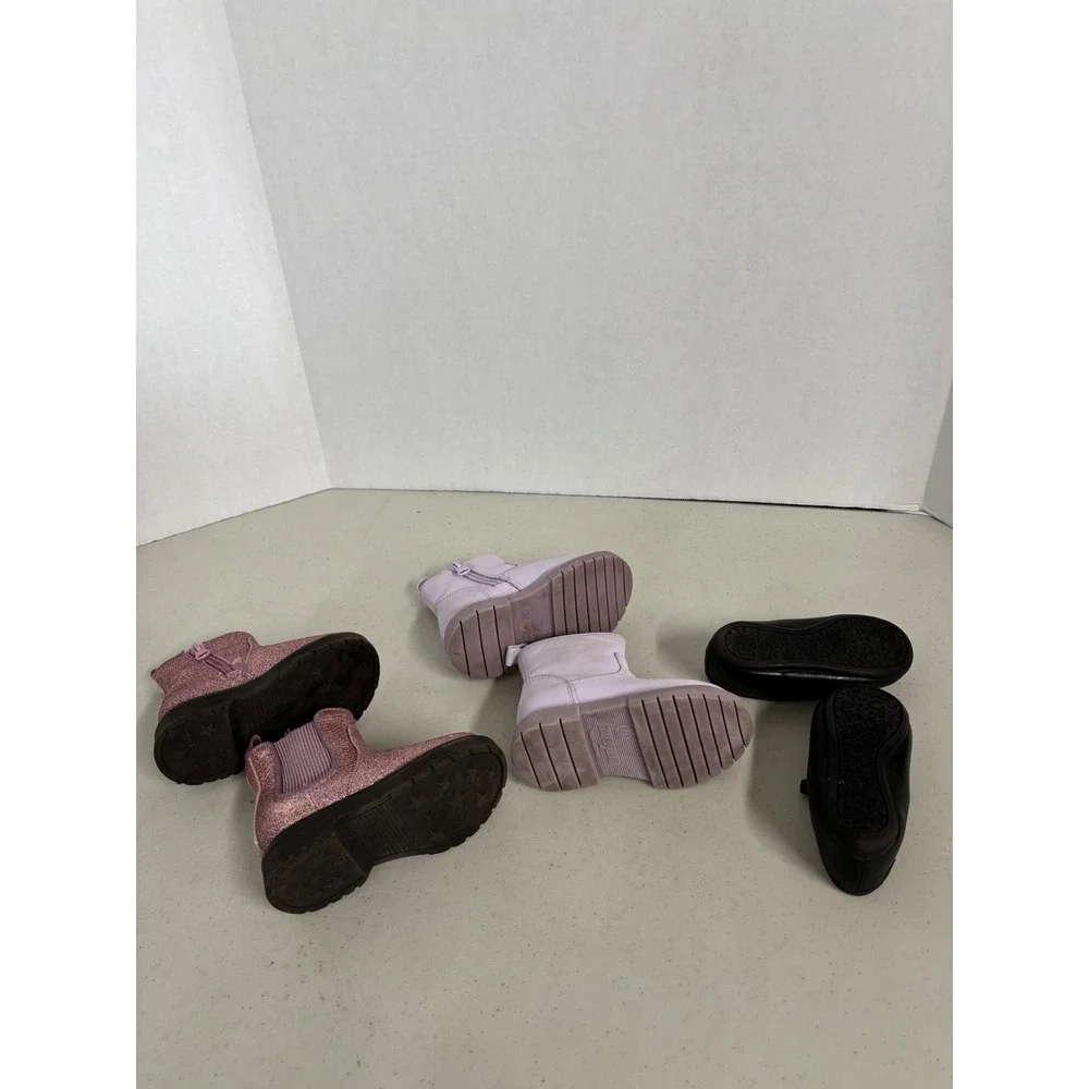 Cat & Jack Wonder Nation Toddler Girls Shoes Size 6 Bundle Pink Purple Black 3pk